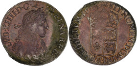FRANCE / CAPÉTIENS - FRANCE / ROYAL
Louis XIV (1643-1715). Écu de Béarn au buste juvénile 1665, Pau.
Dy.1490 - G.208 - Dav.3804 ; Argent - 27,03 g - 3...