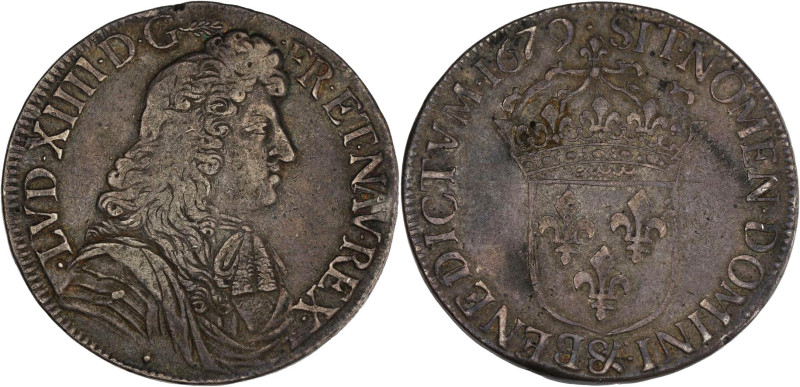 FRANCE / CAPÉTIENS - FRANCE / ROYAL
Louis XIV (1643-1715). Écu à la cravate, 2e ...