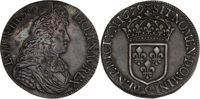 FRANCE / CAPÉTIENS - FRANCE / ROYAL
Louis XIV (1643-1715). Écu à la cravate, 2e ...