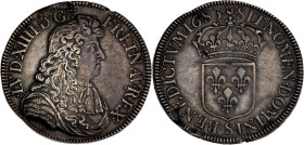 FRANCE / CAPÉTIENS - FRANCE / ROYAL
Louis XIV (1643-1715). Écu à la cravate, 2e émission par F. Warin 1683, S, Reims.
Dy.1493 - G.210 - Dav.3805 ; Arg...
