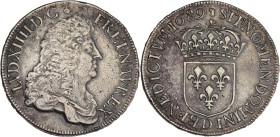 FRANCE / CAPÉTIENS - FRANCE / ROYAL
Louis XIV (1643-1715). Écu à la perruque avec buste drapé à l’antique, tranche en relief 1689, D, Lyon.
Dy.1506 - ...