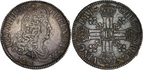 FRANCE / CAPÉTIENS - FRANCE / ROYAL
Louis XIV (1643-1715). Écu aux huit L, 1er type 1690, B, Rouen.
Dy.1514A - G.216 - Dav.3811 ; Argent - 27,13 g - 3...