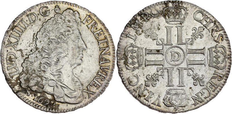 FRANCE / CAPÉTIENS - FRANCE / ROYAL
Louis XIV (1643-1715). Écu aux huit L, 1er t...