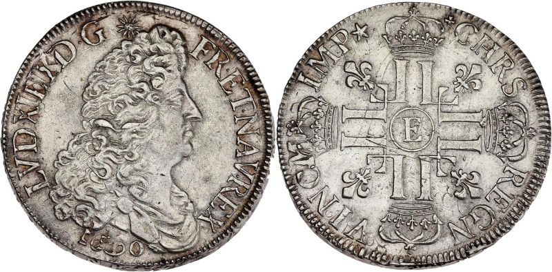 FRANCE / CAPÉTIENS - FRANCE / ROYAL
Louis XIV (1643-1715). Écu aux huit L, 1er t...