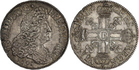FRANCE / CAPÉTIENS - FRANCE / ROYAL
Louis XIV (1643-1715). Écu aux huit L, 1er type 1691, E, Tours.
Dy.1514A - G.216 - Dav.3811 ; Argent - 27,02 g - 3...