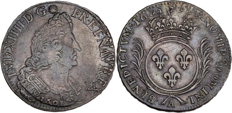 FRANCE / CAPÉTIENS - FRANCE / ROYAL
Louis XIV (1643-1715). Écu aux palmes 1693, ...