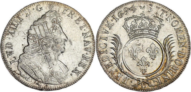 FRANCE / CAPÉTIENS - FRANCE / ROYAL
Louis XIV (1643-1715). Écu aux palmes 1694, ...