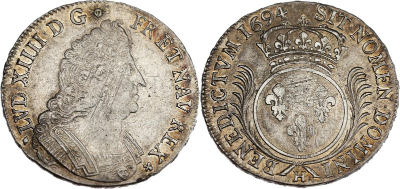 FRANCE / CAPÉTIENS - FRANCE / ROYAL
Louis XIV (1643-1715). Écu aux palmes, flan ...