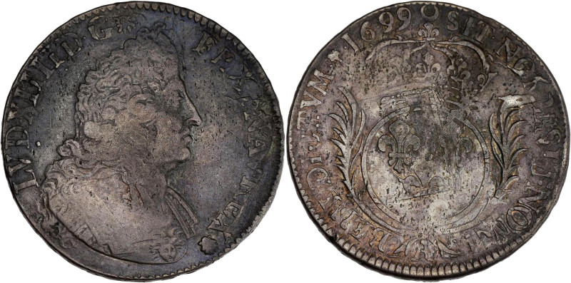 FRANCE / CAPÉTIENS - FRANCE / ROYAL
Louis XIV (1643-1715). Écu aux palmes 1699, ...