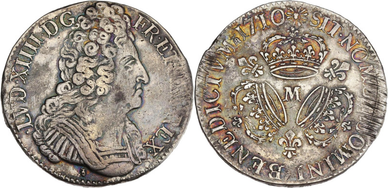 FRANCE / CAPÉTIENS - FRANCE / ROYAL
Louis XIV (1643-1715). Écu aux trois couronn...