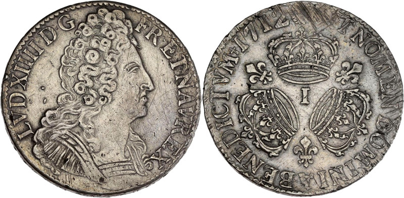 FRANCE / CAPÉTIENS - FRANCE / ROYAL
Louis XIV (1643-1715). Écu aux trois couronn...