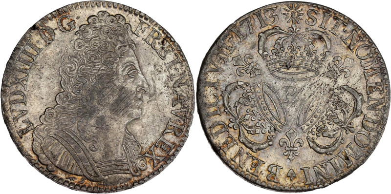 FRANCE / CAPÉTIENS - FRANCE / ROYAL
Louis XIV (1643-1715). Écu aux trois couronn...