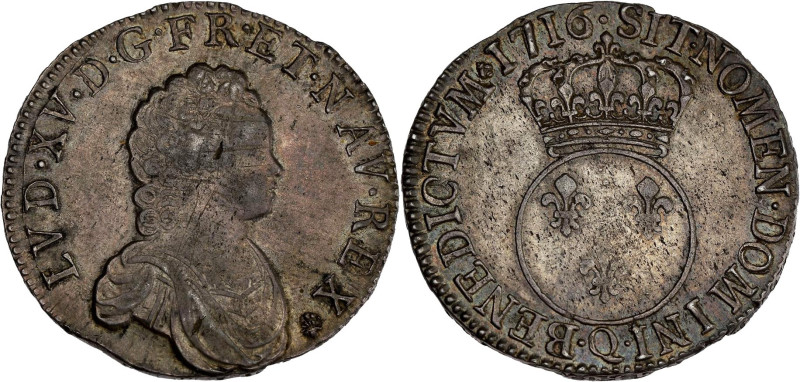 FRANCE / CAPÉTIENS - FRANCE / ROYAL
Louis XV (1715-1774). Écu dit Vertugadin, fl...