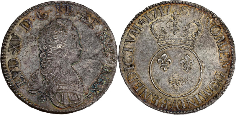 FRANCE / CAPÉTIENS - FRANCE / ROYAL
Louis XV (1715-1774). Écu dit Vertugadin 171...