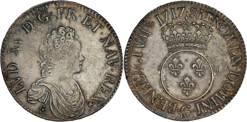 FRANCE / CAPÉTIENS - FRANCE / ROYAL
Louis XV (1715-1774). Écu dit Vertugadin 171...