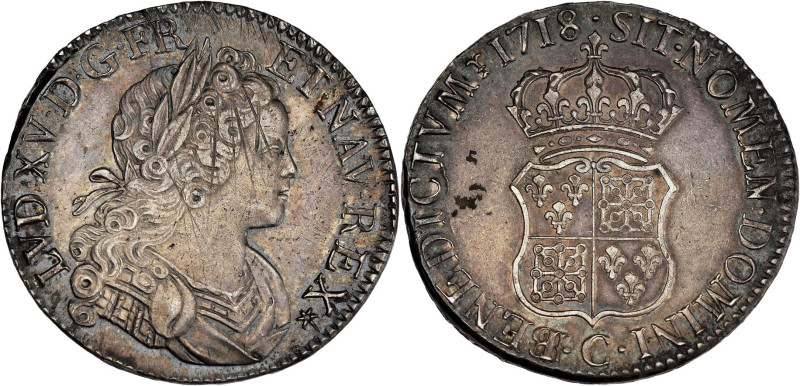 FRANCE / CAPÉTIENS - FRANCE / ROYAL
Louis XV (1715-1774). Écu de France-Navarre ...