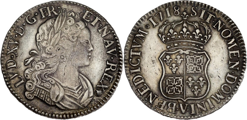 FRANCE / CAPÉTIENS - FRANCE / ROYAL
Louis XV (1715-1774). Écu de France-Navarre ...