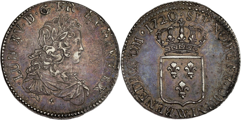 FRANCE / CAPÉTIENS - FRANCE / ROYAL
Louis XV (1715-1774). Écu de France 1720, W,...