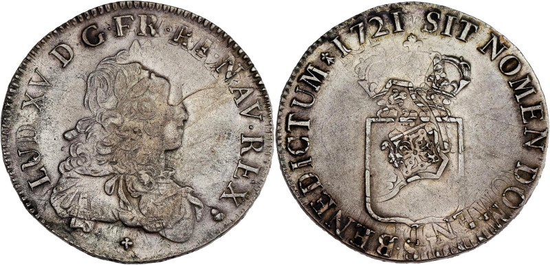 FRANCE / CAPÉTIENS - FRANCE / ROYAL
Louis XV (1715-1774). Écu de France 1721, S,...