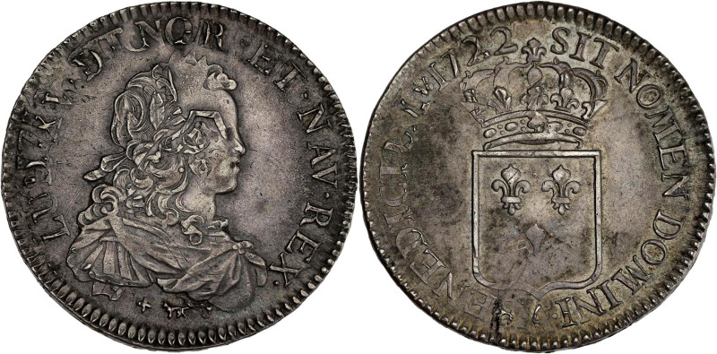 FRANCE / CAPÉTIENS - FRANCE / ROYAL
Louis XV (1715-1774). Écu de France 1722, A,...