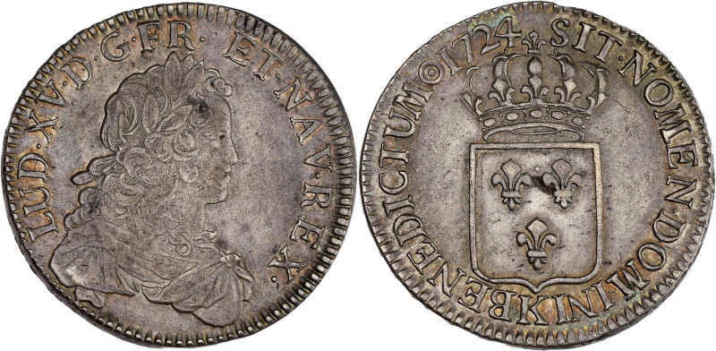 FRANCE / CAPÉTIENS - FRANCE / ROYAL
Louis XV (1715-1774). Écu de France, flan ne...