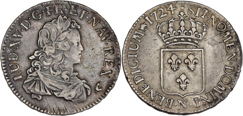 FRANCE / CAPÉTIENS - FRANCE / ROYAL
Louis XV (1715-1774). Écu de France, flan ne...