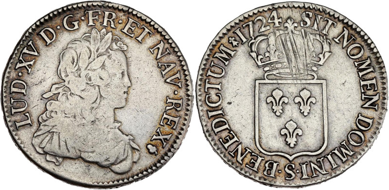 FRANCE / CAPÉTIENS - FRANCE / ROYAL
Louis XV (1715-1774). Écu de France, flan ne...