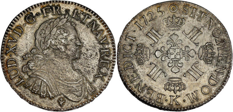 FRANCE / CAPÉTIENS - FRANCE / ROYAL
Louis XV (1715-1774). Écu aux huit L 1725, K...