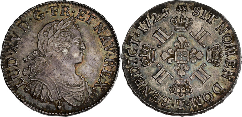 FRANCE / CAPÉTIENS - FRANCE / ROYAL
Louis XV (1715-1774). Écu aux huit L 1725, T...