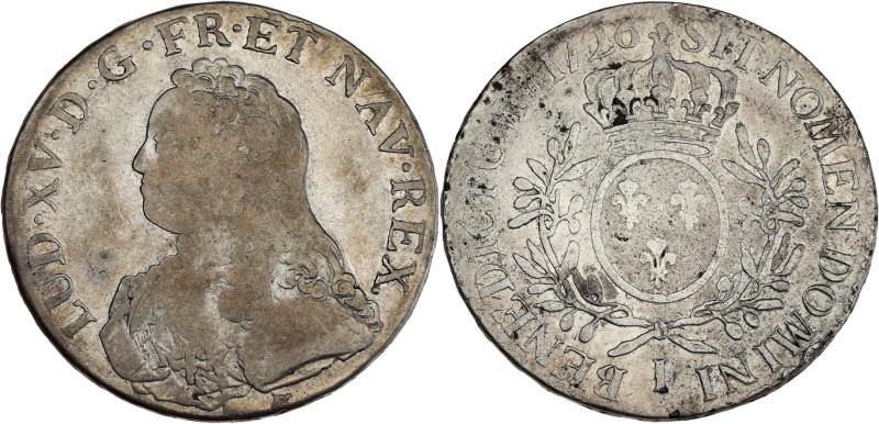 FRANCE / CAPÉTIENS - FRANCE / ROYAL
Louis XV (1715-1774). Écu aux rameaux d’oliv...