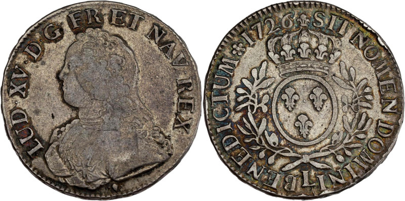 FRANCE / CAPÉTIENS - FRANCE / ROYAL
Louis XV (1715-1774). Écu aux rameaux d’oliv...