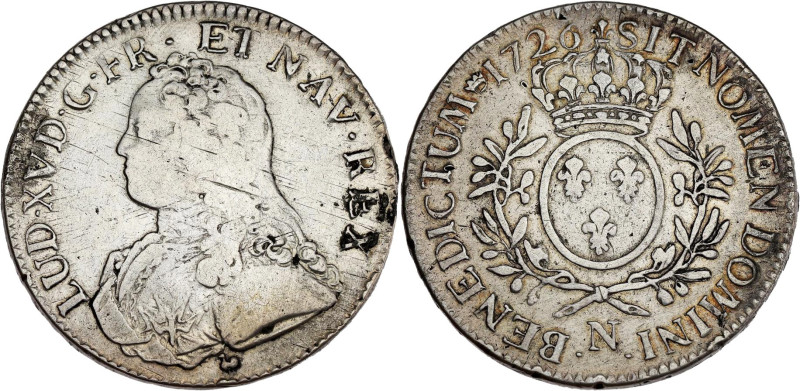 FRANCE / CAPÉTIENS - FRANCE / ROYAL
Louis XV (1715-1774). Écu aux rameaux d’oliv...