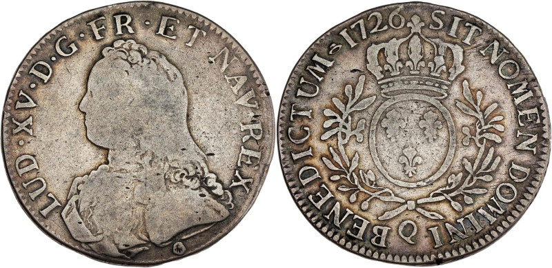 FRANCE / CAPÉTIENS - FRANCE / ROYAL
Louis XV (1715-1774). Écu aux rameaux d’oliv...