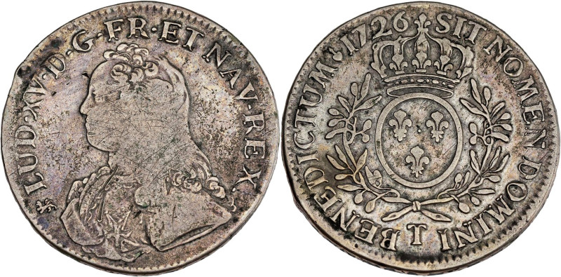 FRANCE / CAPÉTIENS - FRANCE / ROYAL
Louis XV (1715-1774). Écu aux rameaux d’oliv...