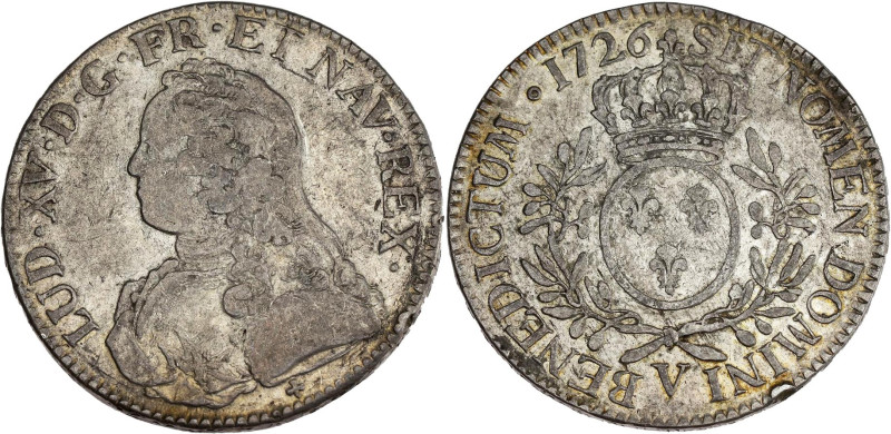 FRANCE / CAPÉTIENS - FRANCE / ROYAL
Louis XV (1715-1774). Écu aux rameaux d’oliv...