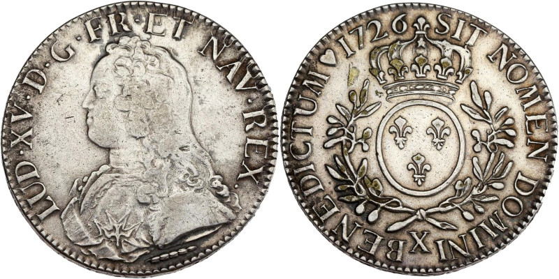 FRANCE / CAPÉTIENS - FRANCE / ROYAL
Louis XV (1715-1774). Écu aux rameaux d’oliv...