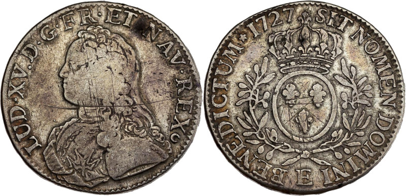 FRANCE / CAPÉTIENS - FRANCE / ROYAL
Louis XV (1715-1774). Écu aux rameaux d’oliv...