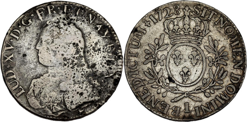 FRANCE / CAPÉTIENS - FRANCE / ROYAL
Louis XV (1715-1774). Écu aux rameaux d’oliv...