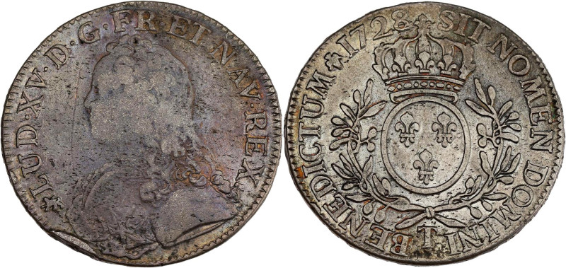 FRANCE / CAPÉTIENS - FRANCE / ROYAL
Louis XV (1715-1774). Écu aux rameaux d’oliv...