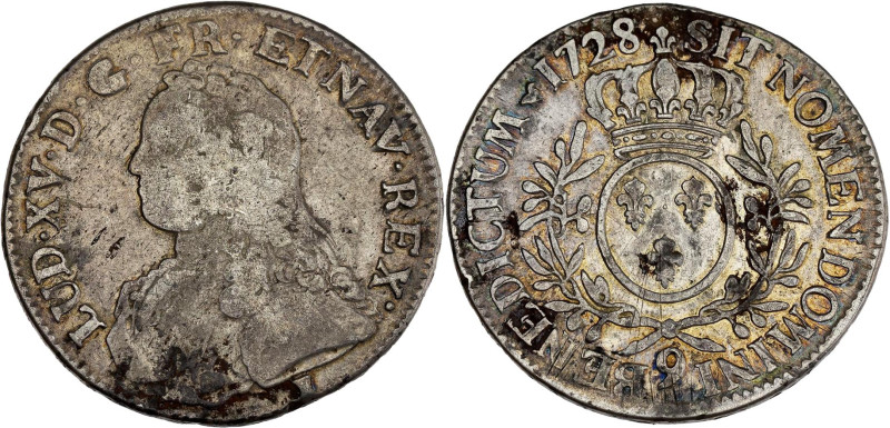 FRANCE / CAPÉTIENS - FRANCE / ROYAL
Louis XV (1715-1774). Écu aux rameaux d’oliv...