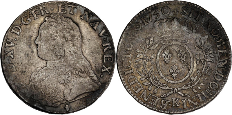 FRANCE / CAPÉTIENS - FRANCE / ROYAL
Louis XV (1715-1774). Écu aux rameaux d’oliv...