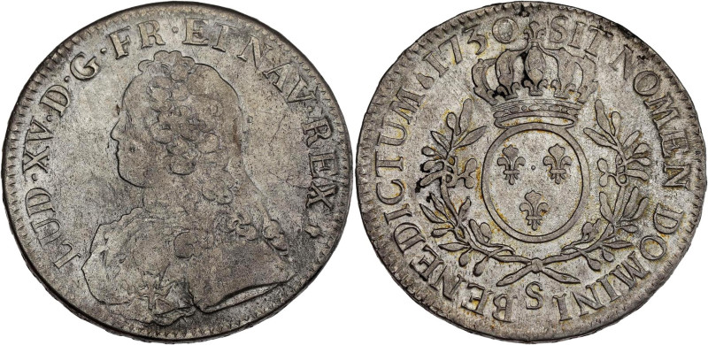 FRANCE / CAPÉTIENS - FRANCE / ROYAL
Louis XV (1715-1774). Écu aux rameaux d’oliv...