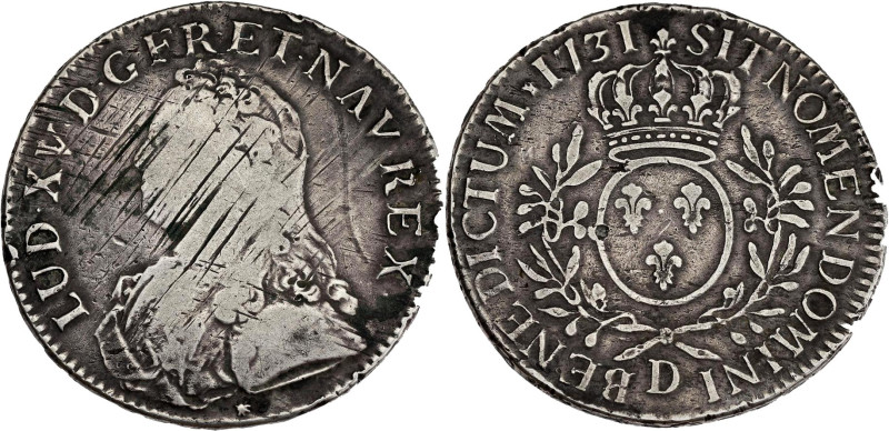 FRANCE / CAPÉTIENS - FRANCE / ROYAL
Louis XV (1715-1774). Écu aux rameaux d’oliv...