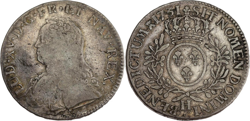 FRANCE / CAPÉTIENS - FRANCE / ROYAL
Louis XV (1715-1774). Écu aux rameaux d’oliv...