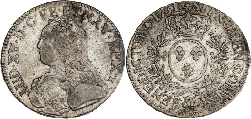 FRANCE / CAPÉTIENS - FRANCE / ROYAL
Louis XV (1715-1774). Écu aux rameaux d’oliv...