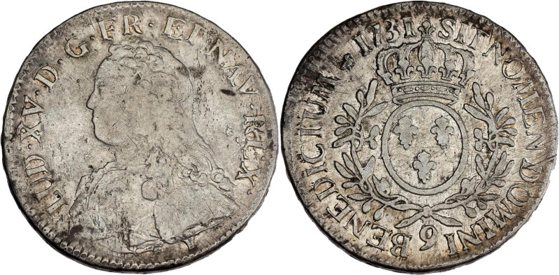 FRANCE / CAPÉTIENS - FRANCE / ROYAL
Louis XV (1715-1774). Écu aux rameaux d’oliv...