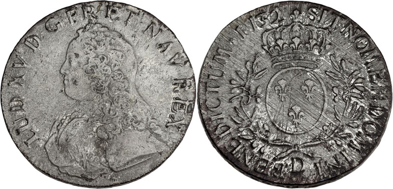 FRANCE / CAPÉTIENS - FRANCE / ROYAL
Louis XV (1715-1774). Écu aux rameaux d’oliv...