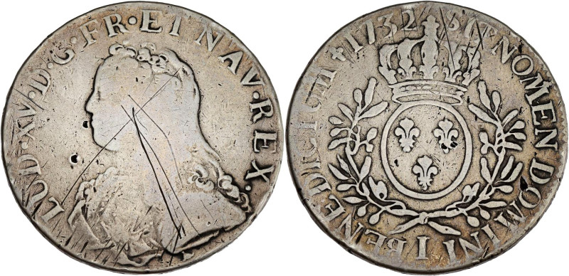 FRANCE / CAPÉTIENS - FRANCE / ROYAL
Louis XV (1715-1774). Écu aux rameaux d’oliv...