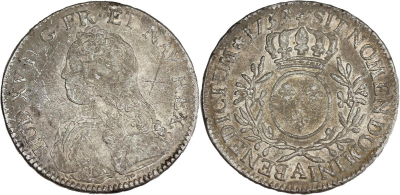 FRANCE / CAPÉTIENS - FRANCE / ROYAL
Louis XV (1715-1774). Écu aux rameaux d’oliv...