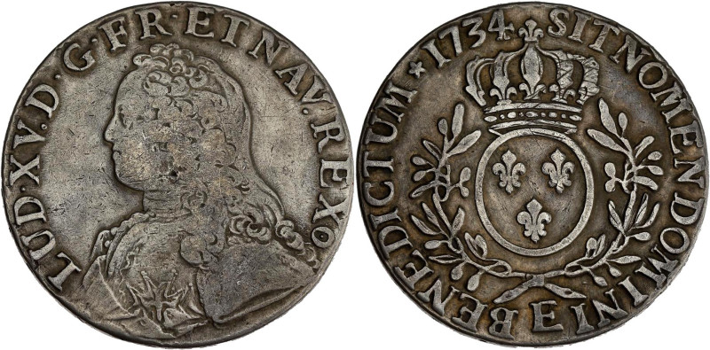 FRANCE / CAPÉTIENS - FRANCE / ROYAL
Louis XV (1715-1774). Écu aux rameaux d’oliv...